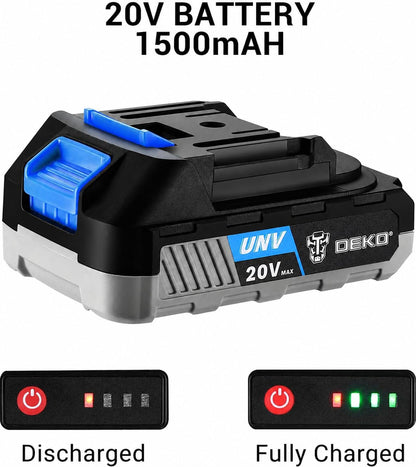 Power Drill Cordless: DEKO PRO Cordless Drill 20V Electric Power Drill Set Tool for Women Drills with Battery and Charger 20 Volt Drills Driver Kit Blue