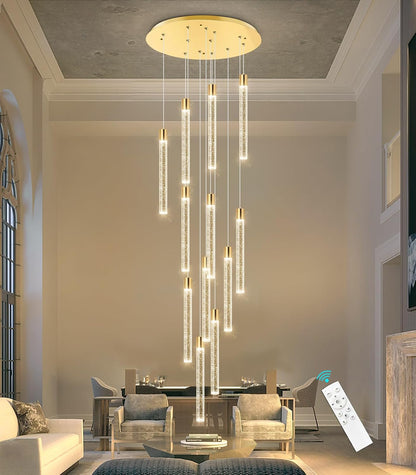 Modern Chandelier for Staircase Modern LED Chandelier Crystal Chandelier Dimmable Pendant Lights for High Ceiling Chandelier Light Fixture
