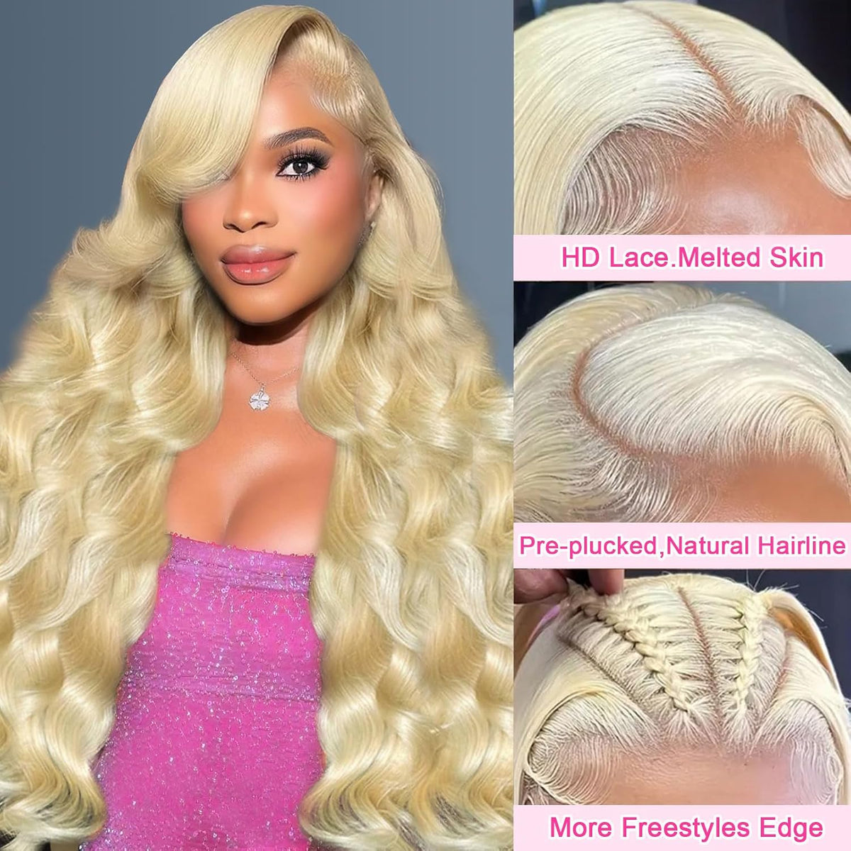 30 Inch Body Wave 613 13X6 HD Lace Front Wig Human Hair 200 Density