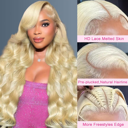 30 Inch Body Wave 613 13X6 HD Lace Front Wig Human Hair 200 Density