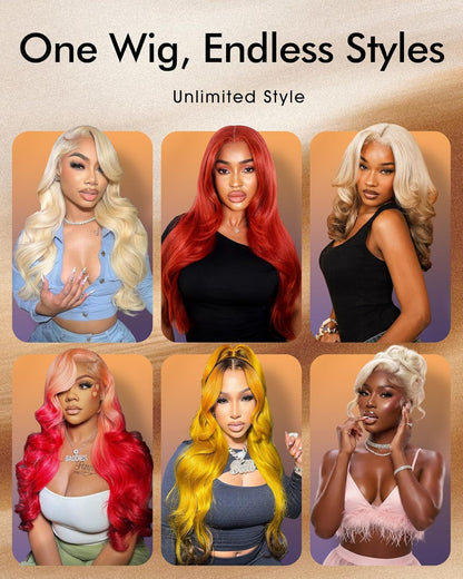 30 Inch 613 13X6 Lace Front Wig Human Hair 200 Density Blonde Wig