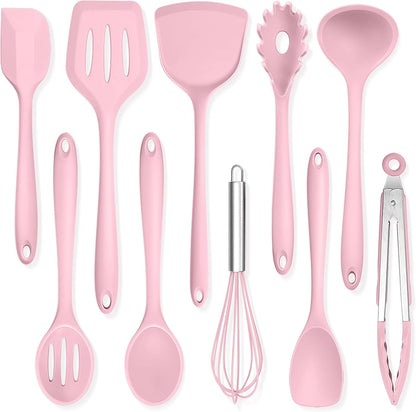 Silicone Cooking Utensils, 10 Pcs Kitchen Cooking Utensils Set