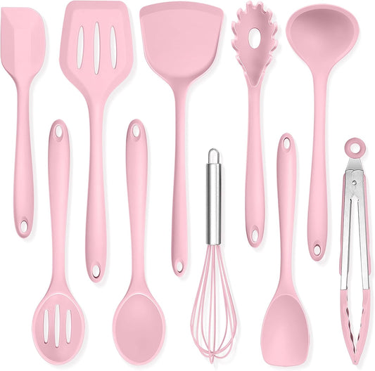 Silicone Cooking Utensils, 10 Pcs Kitchen Cooking Utensils Set