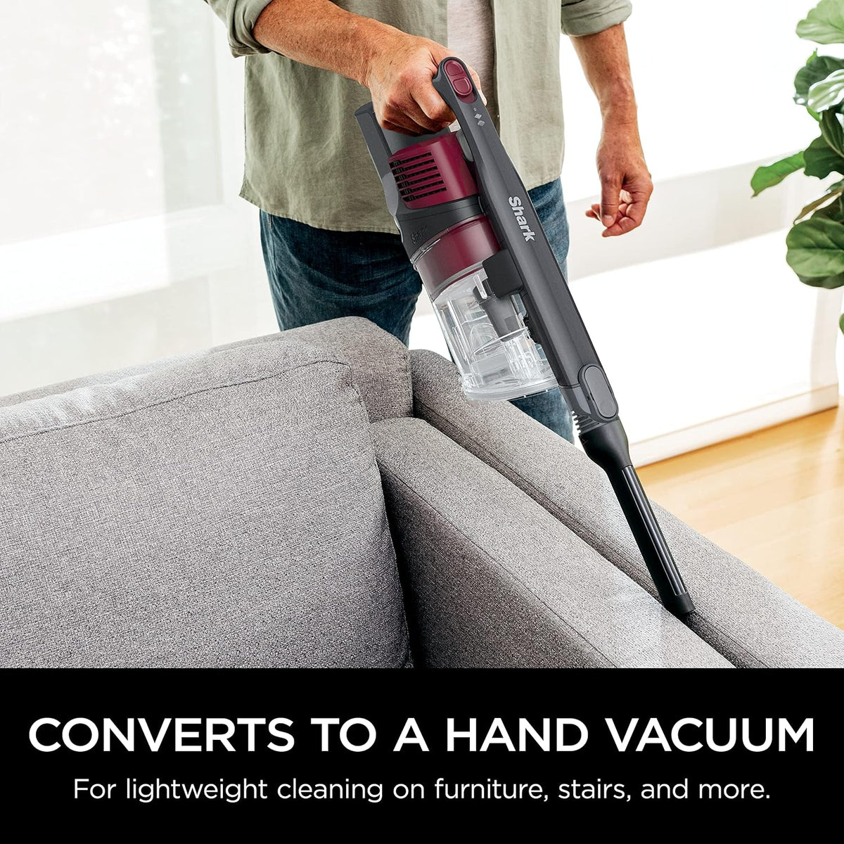 Shark Pet plus Cordless Stick Vacuum, Raspberry, IZ163H