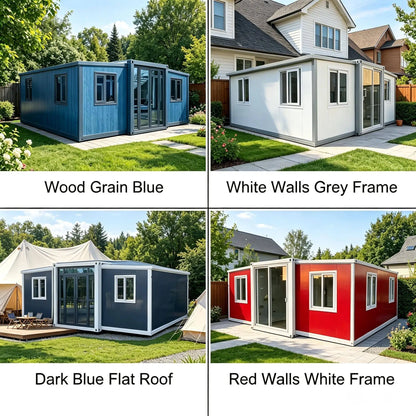 Tiny House 20Ft 40Ft Foldable Container Home Prefab Folding House for Sale Modern Double-Wing Extended Wooden Container House