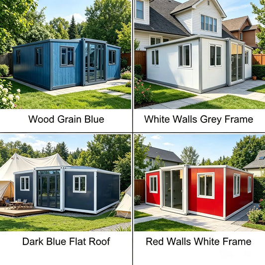 Tiny House 20Ft 40Ft Foldable Container Home Prefab Folding House for Sale Modern Double-Wing Extended Wooden Container House