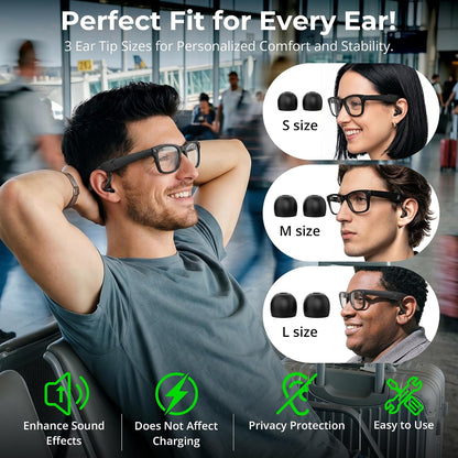 Voice Privacy Ear Tips for Ray-Ban Meta Smart Glasses Accessories
