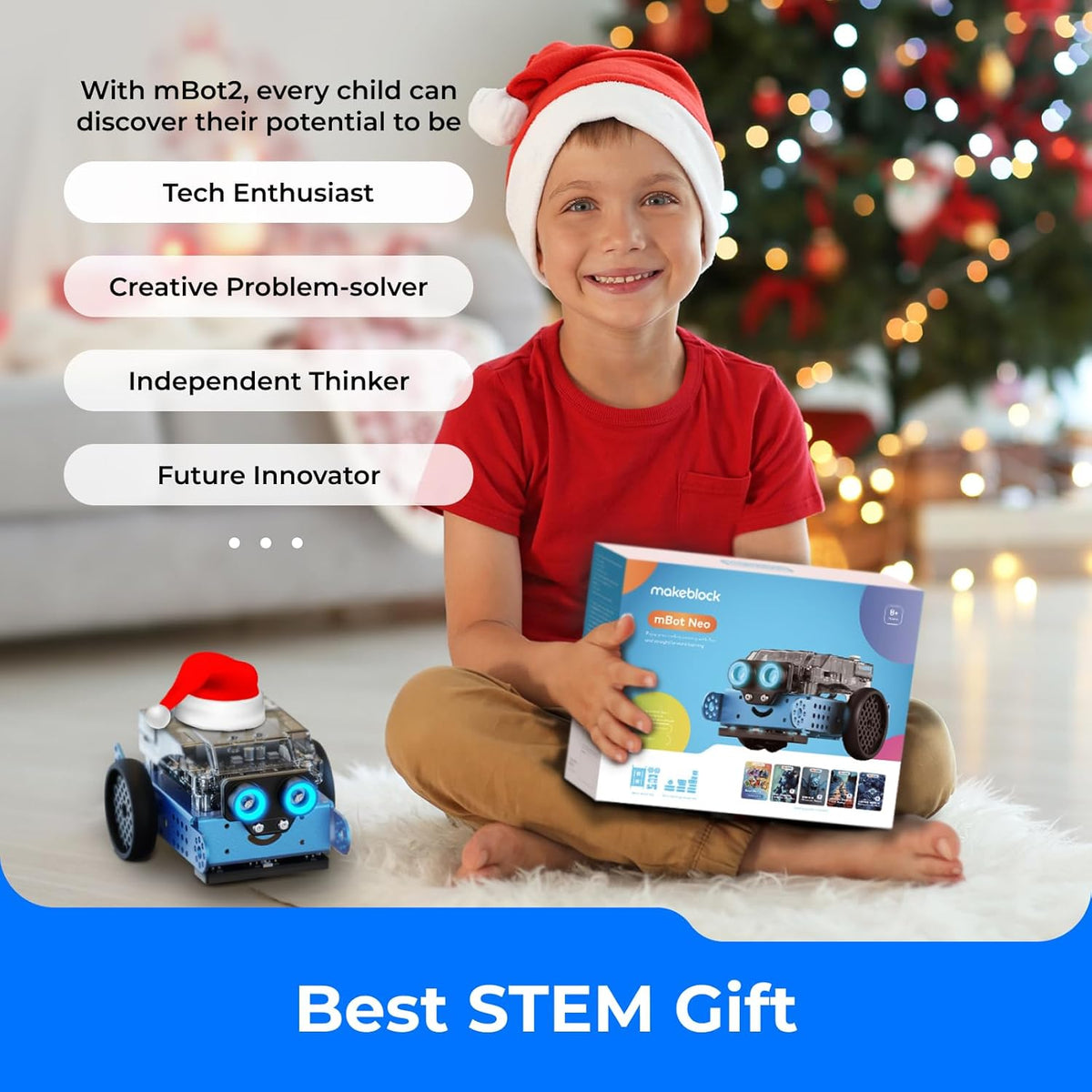 Mbot2 Coding Robot for Kids, Code Learning Support Scratch & Python Programming, Robotics Kit for Kids Ages 8-14 and Up, Building STEM Robot Toys Gifts for Boys Girls