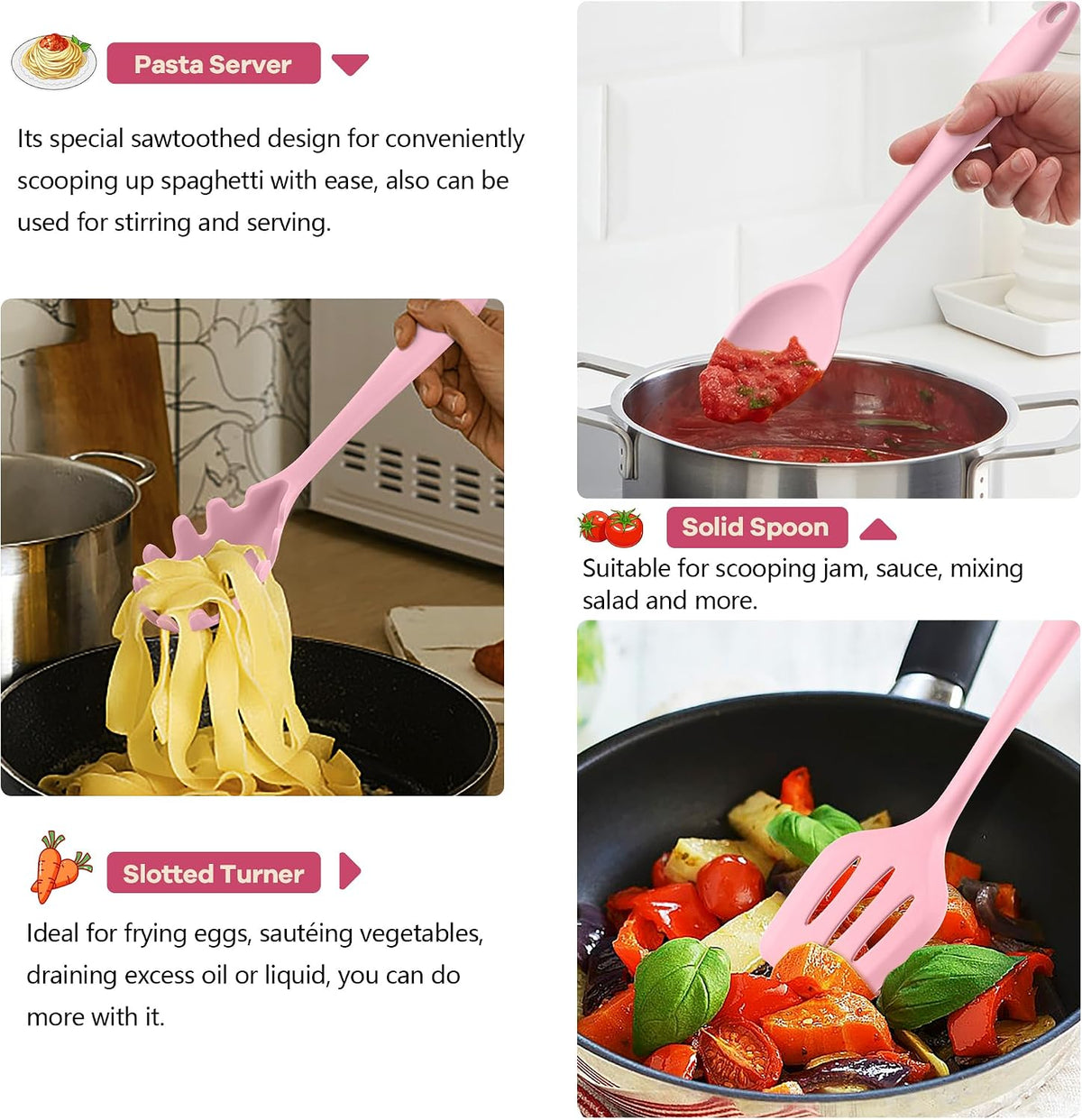 Silicone Cooking Utensils, 10 Pcs Kitchen Cooking Utensils Set