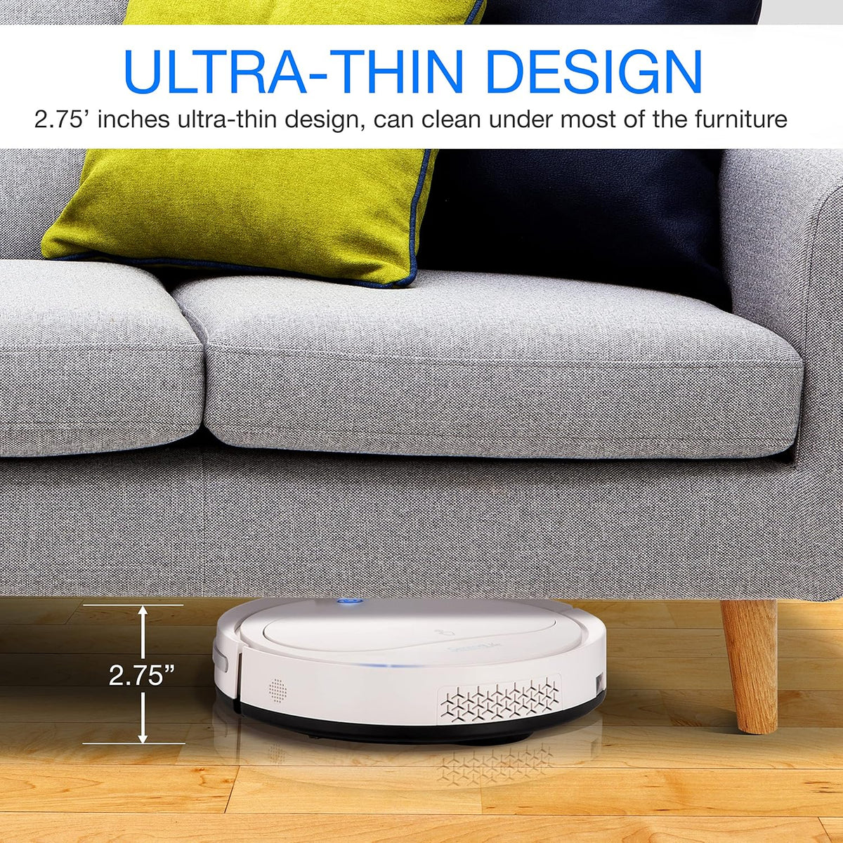Robot Vacuum Cleaner with Remote Control, Smart Robotic Machine Automatic Floor Cleaning Robo Vac with Dry Mop for Clean Home Carpet Hard Wood Tile Pet Hair