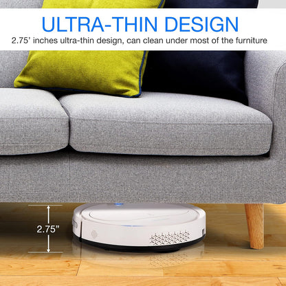 Robot Vacuum Cleaner with Remote Control, Smart Robotic Machine Automatic Floor Cleaning Robo Vac with Dry Mop for Clean Home Carpet Hard Wood Tile Pet Hair