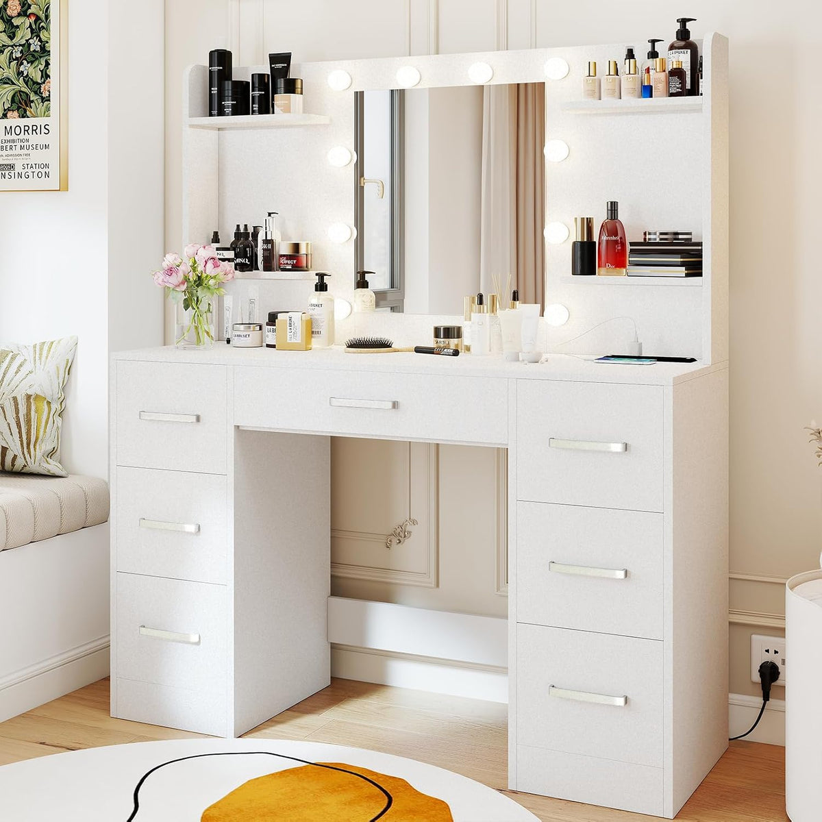 Makeup Vanity Desk (Bright White)