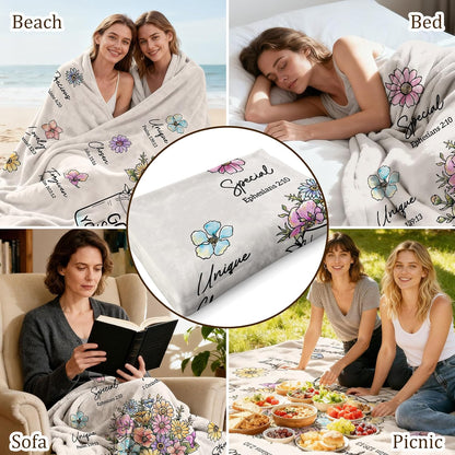 Christian Religious Gifts for Women, Christian Birthday Blanket with Flower