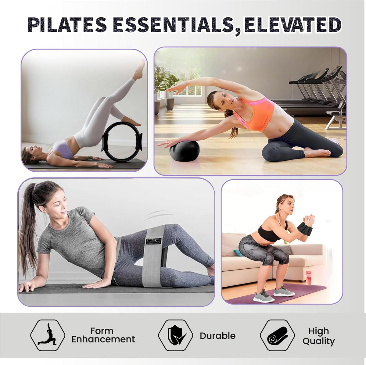 Pilates Kit with Weights, Pilates Kit with Ankle Wrist Weights, Pilates Set, at Home Pilates Kit, Pilates Sets for Women, Pilates Essential Kit, Pilates Accessories, Pilates Workout Sets