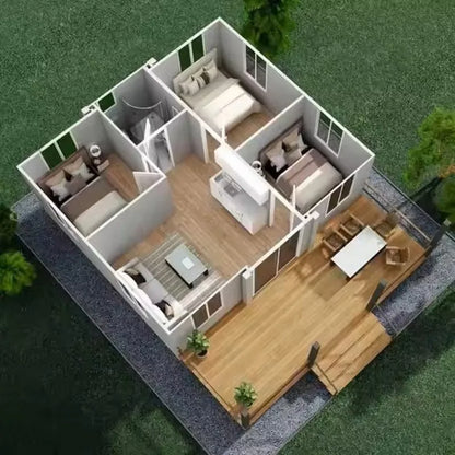 China Factory Supply 2 Bedroom Prefab Expandable Container Homes Great Visibility Folding House Container Home