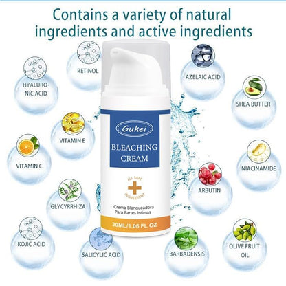 Intimate Areas Skin Lightening Cream Bleaching Cream for Body Sensitive Intimate Area, Private Parts, Underarm, Knees, Elbows, Inner Thigh, Bikini Areas, Bikini Line, Natural Skin Whitening.
