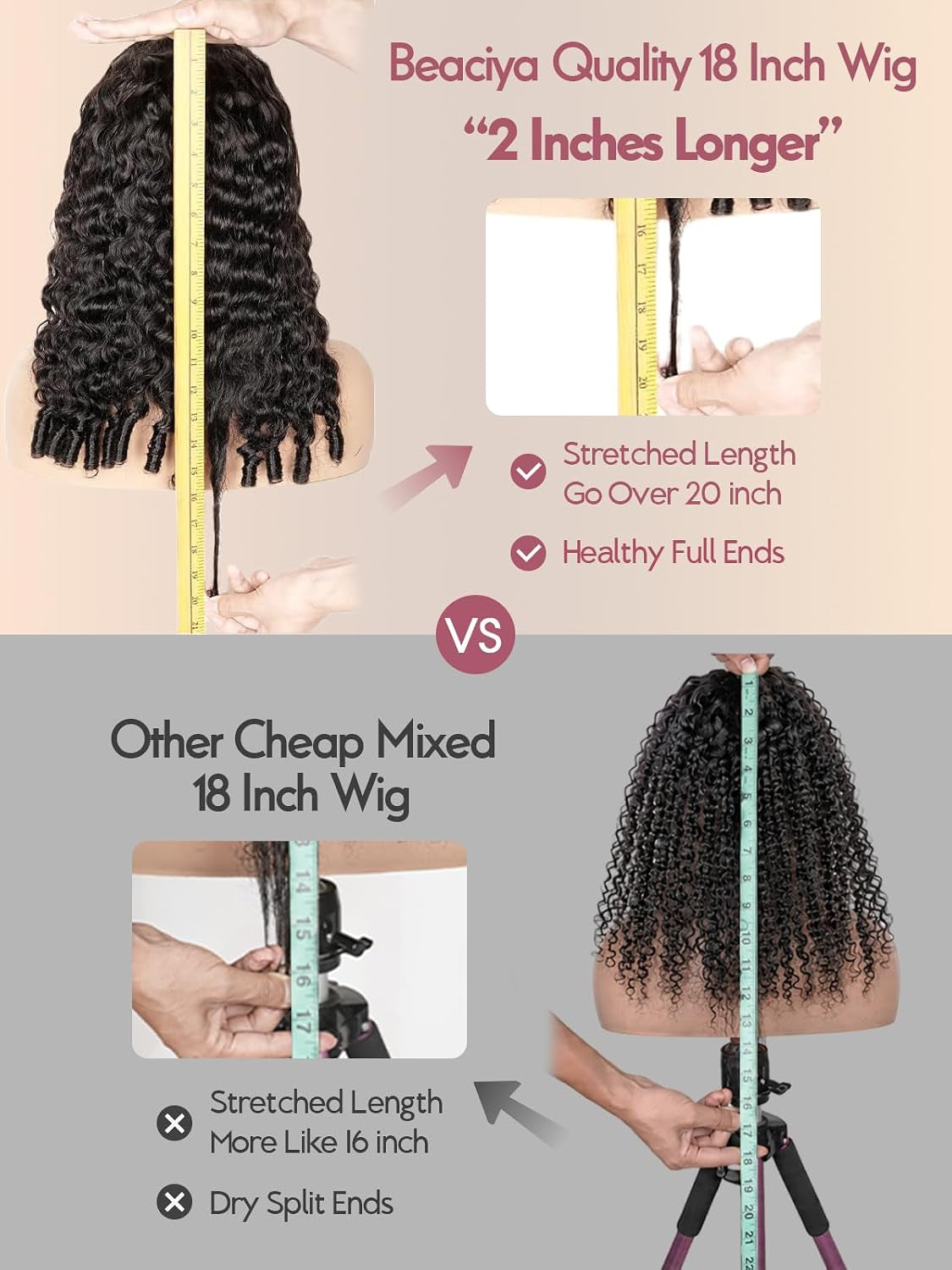 220% Density 20 Inch Burmese Curly Half Wig,100% Human Hair,[2-Year Life,220G], 3 in 1 Glueless Human Hair Half Wig Seamless Flip over Half Wigs for Black Women No Glue No Lace Curly Wig