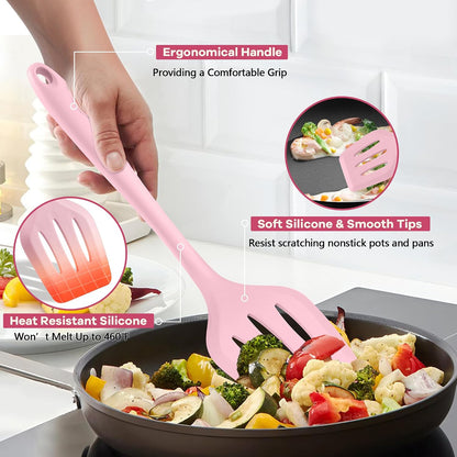 Silicone Cooking Utensils, 10 Pcs Kitchen Cooking Utensils Set