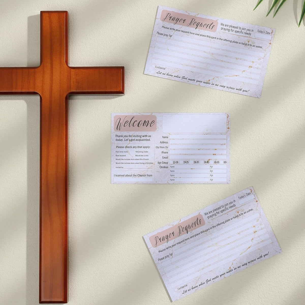 200 Pack Church Visitor Cards 3 X 5 Inches Church Welcome Small Prayer Card Decorative Prayer Request Cards for Church Greeting Praying (Marble)