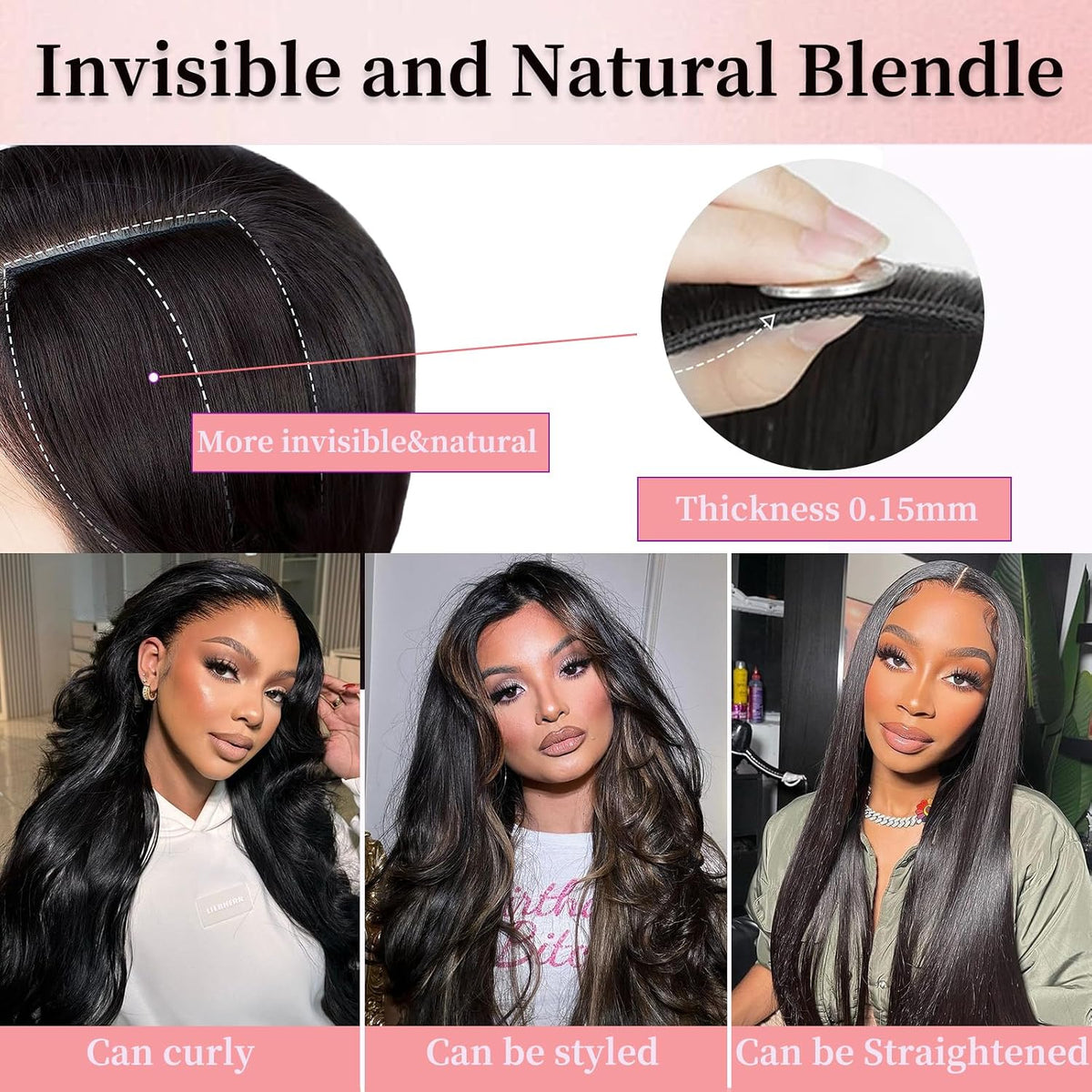 Natural Black Clip in Hair Extensions Real Human Hair 14Inch