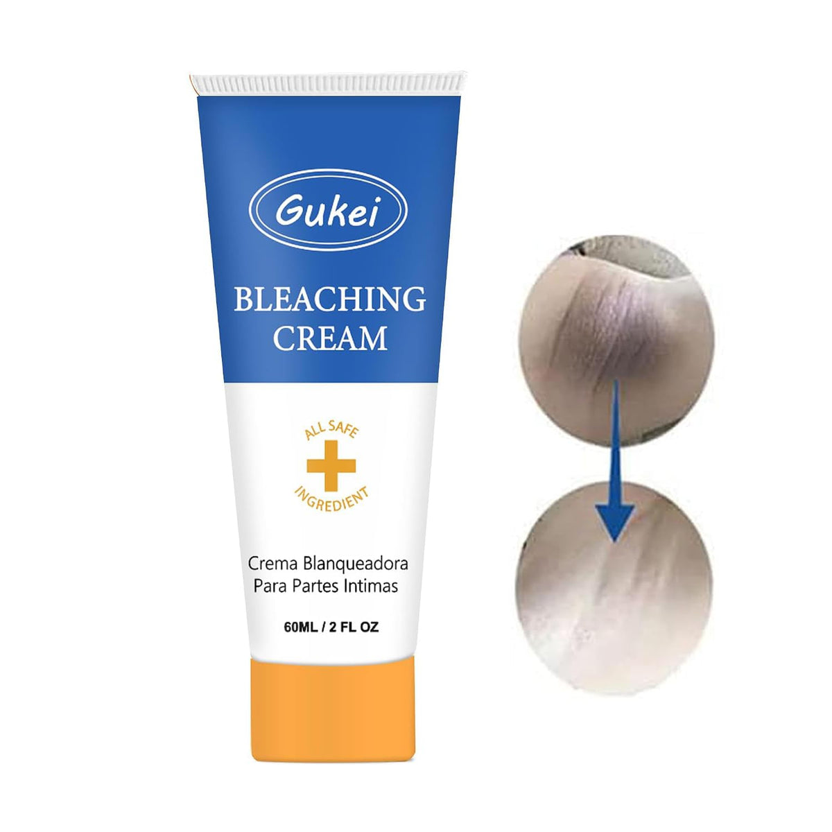 Skin Whitening Cream Bleaching Cream for Body Intimate Area, Private Parts, Underarm, Knees, Elbows, Inner Thigh, Bikini Areas, Bikini Line, Skin Lightening Dark Spot Remover for Intimate Areas 60ML