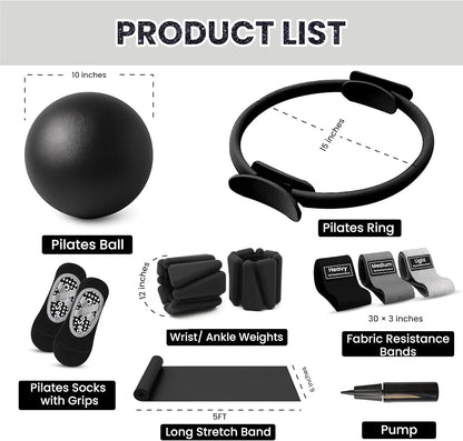 Pilates Kit with Weights, Pilates Kit with Ankle Wrist Weights, Pilates Set, at Home Pilates Kit, Pilates Sets for Women, Pilates Essential Kit, Pilates Accessories, Pilates Workout Sets