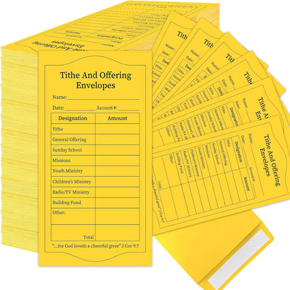 500Pcs Tithes and Offering Envelopes for Church Offering Tithe Envelopes for Church Supplies Donation Church Offering Envelopes 6.5X3.5 Inch Church Envelopes for Tithe and Offering(Yellow)