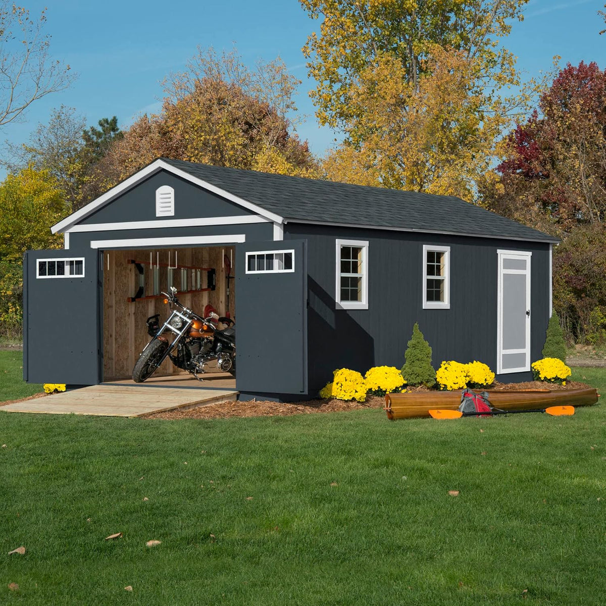 Manhattan 12X24 Garage Do-It-Yourself Wooden Storage Shed, Does Not Include Paint and Roofing Shingles