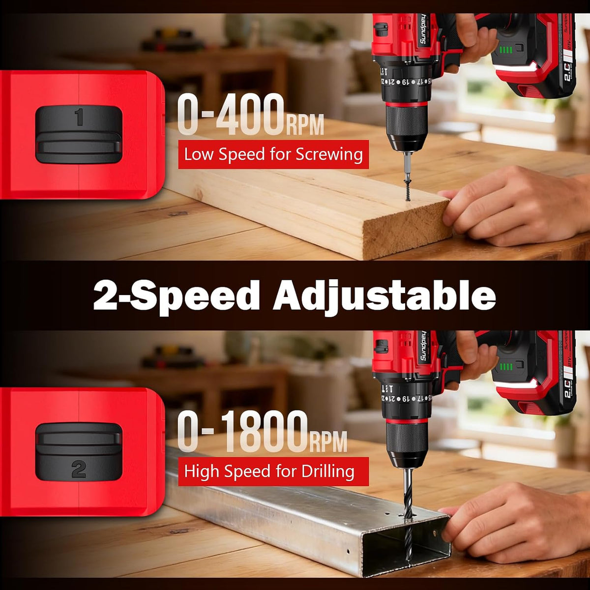 620In-Lbs Brushless Cordless Drill Set, Electric Power Drill Set