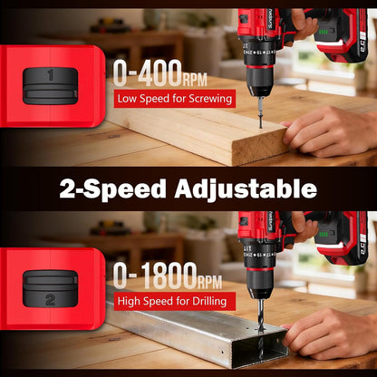 620In-Lbs Brushless Cordless Drill Set, Electric Power Drill Set