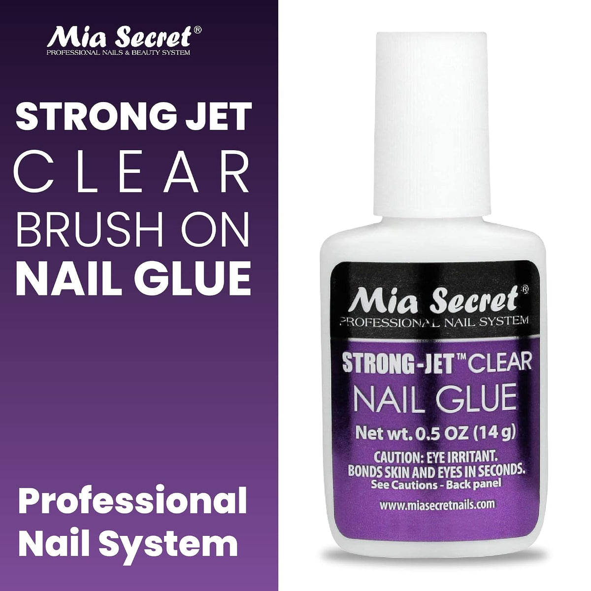 Strong-Jet Brush on Clear Nail Glue 335 - Ideal to Adhere Crystals over Any Acrylic and Gel Surface