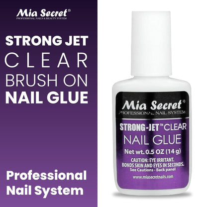 Strong-Jet Brush on Clear Nail Glue 335 - Ideal to Adhere Crystals over Any Acrylic and Gel Surface