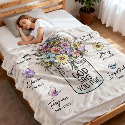 Christian Religious Gifts for Women, Christian Birthday Blanket with Flower