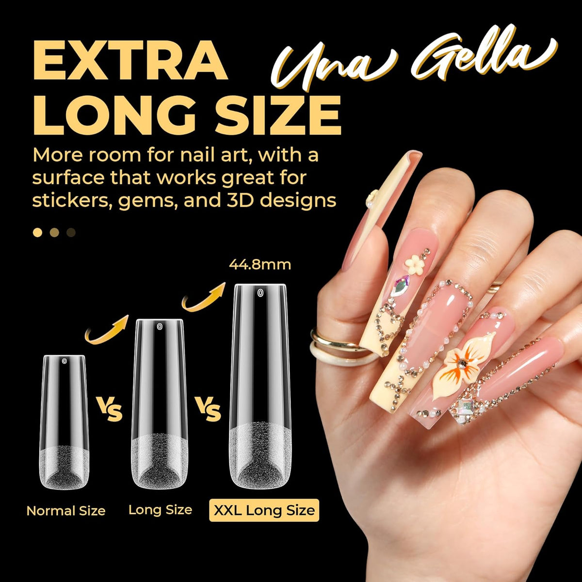 Extra Long Sqaure Nail Tips, No C Curve Gel Nail Tips Square