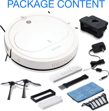 Robot Vacuum Cleaner with Remote Control, Smart Robotic Machine Automatic Floor Cleaning Robo Vac with Dry Mop for Clean Home Carpet Hard Wood Tile Pet Hair
