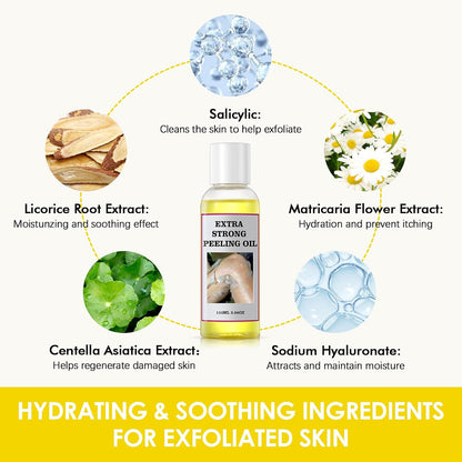 Yellow Peeling Oil for Dark Skin Strong Peel Oil Extra Strength Exfoliating Chemical Exfoliant Peels Solution at Home Body Peeling for Exfoliate Body Hand Foot Knuckle All Skin Type 3.66 OZ