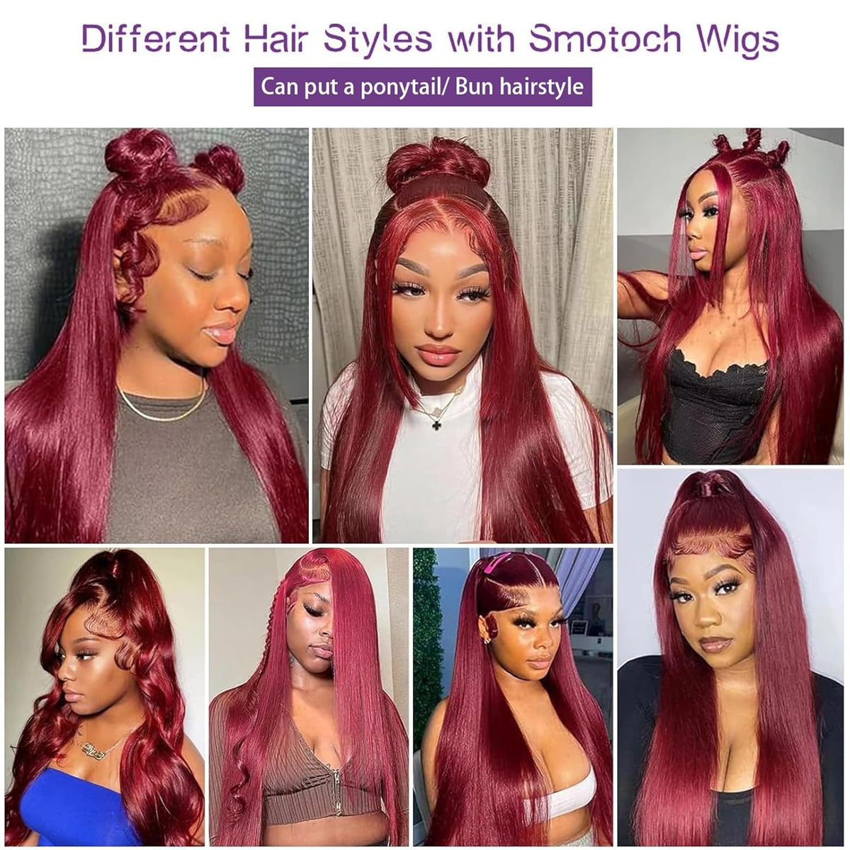 99J Burgundy Wig Human Hair 13X6 Straight Lace Front Wigs Human Hair 24Inch